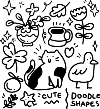 doodles shapes element design for templates. vector