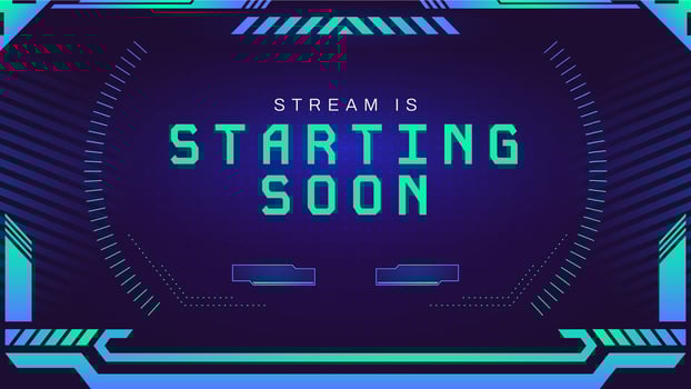 Starting stream screen ui. Game live streaming banner template, modern web page with online status. gaming interface illustration vector