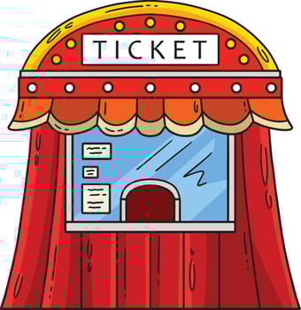 Circus Ticket Booth Cartoon Colored Clipart vector