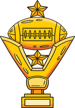 American Football Trophy Cartoon Colored Clipart vector
