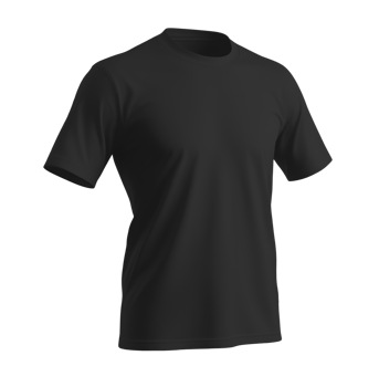 black T-shirt mockup. Clear Mockup of realistic shirt. on isolated background png