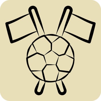 Icon Flag. related to Football symbol. hand drawn style. simple design illustration vector