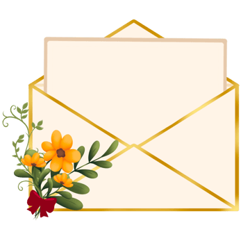 Different flower letter and card png