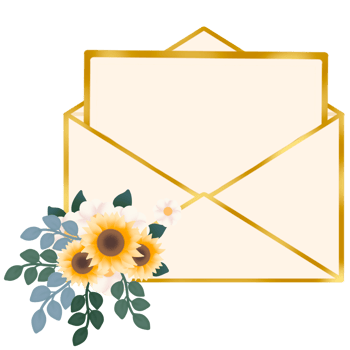 Different flower letter and card png