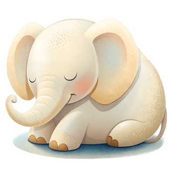 , elephant beautiful sleeping isolated on transparent background png
