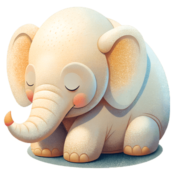 , elephant beautiful sleeping isolated on transparent background png