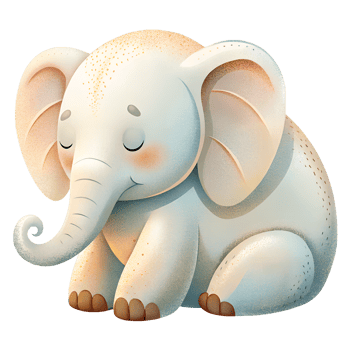 , elephant beautiful sleeping isolated on transparent background png