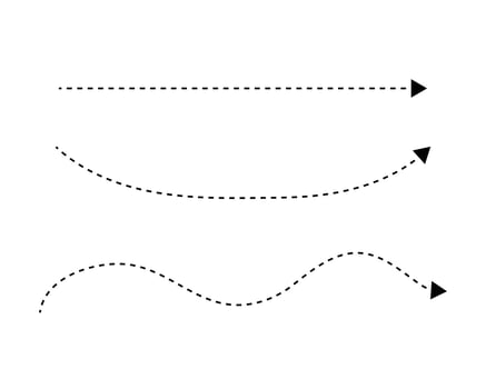 Dotted line directional arrow vector