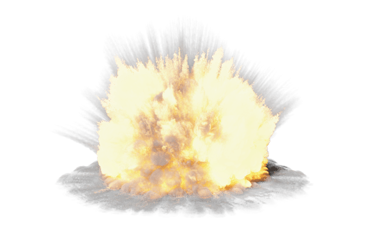 Artillery explosion on transparent background png