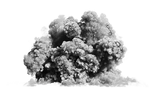 Artillery explosion on transparent background png