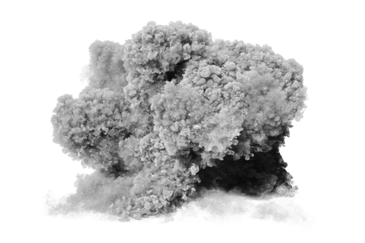 Artillery explosion on transparent background png