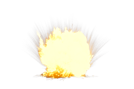 Artillery explosion on transparent background png