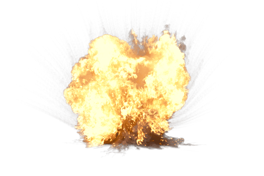 Artillery explosion on transparent background png