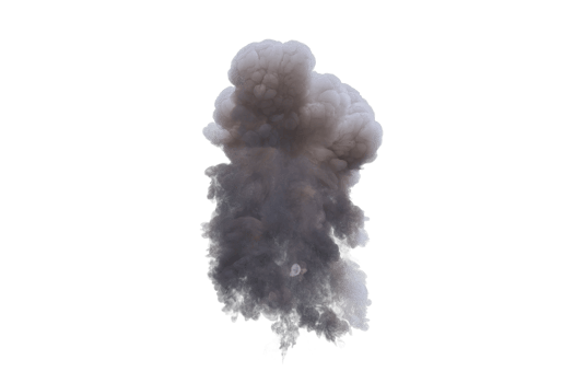 Cannon explosion on transparent background png