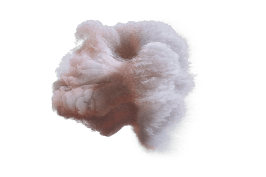Cannon explosion on transparent background png
