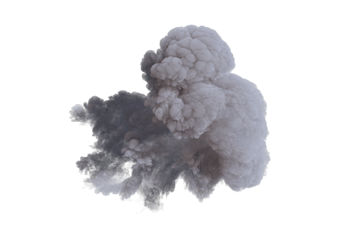 Cannon explosion on transparent background png