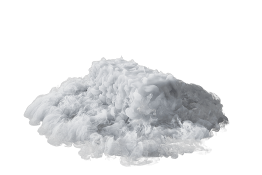 Dry ice smoke with podiums on transparent background png