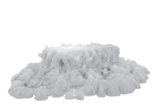 Dry ice smoke with podiums on transparent background png