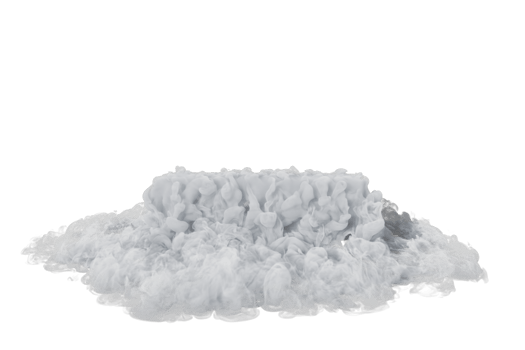 Dry ice smoke with podiums on transparent background png