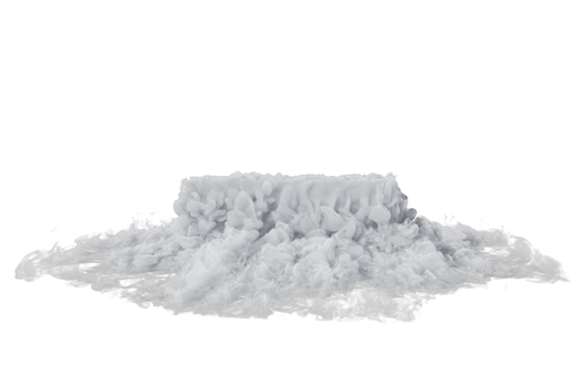 Dry ice smoke with podiums on transparent background png