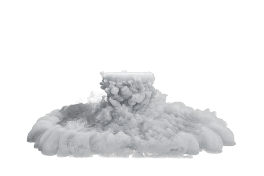 Dry ice smoke with podiums on transparent background png