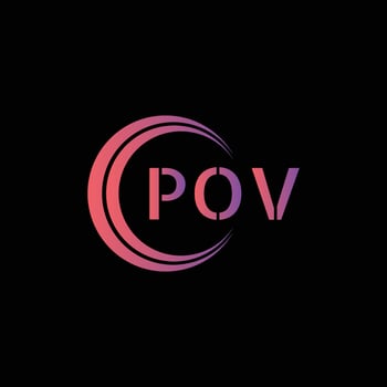 POV Letter Initial Logo Design vector