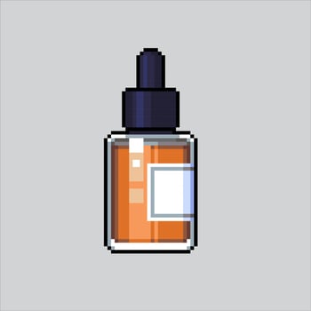 Pixel art illustration Serum Bottle. Pixelated Skin Care Bottle. Beauty Skin Care Serum Bottle pixelated for the pixel art game and icon for website and game. vector