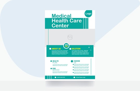 Medical flyer design healthcare banner template vector