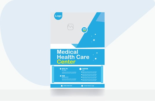 Medical flyer design healthcare banner template vector
