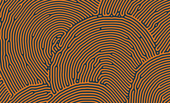 Rounded Orange Organic Turing Seamless Pattern. Abstract organic background vector