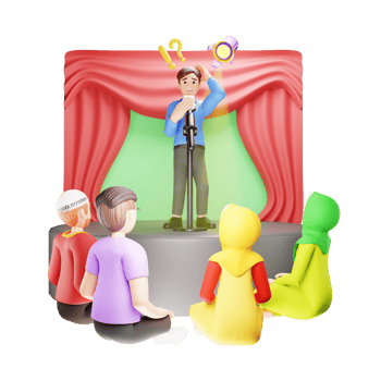 Man Fear of Public Speaking 3D Character Illustration png