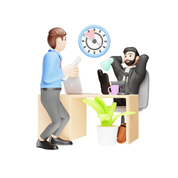 Office Worker Afraid of Boss - 3D Character Illustration in Business png