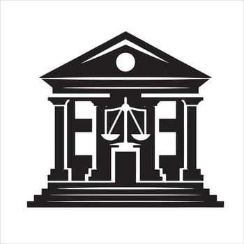 Law building silhouette illustration vector