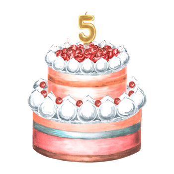 Cake with meringue, cherries and candles 5. Watercolor illustrations for menu and packaging design, window dressing, printing on tableware and textiles, making stickers and embroidery designs. png
