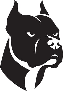 minimal angry Pitbull dog silhouette, black color silhouette 6 vector