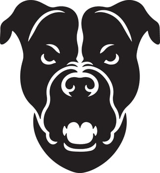 minimal angry Pitbull dog silhouette, black color silhouette 8 vector