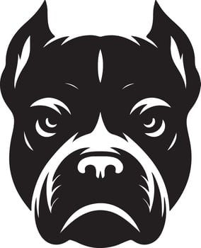 minimal angry Pitbull dog silhouette, black color silhouette 11 vector