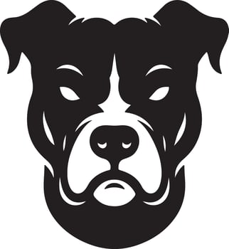 minimal angry Pitbull dog silhouette, black color silhouette 12 vector