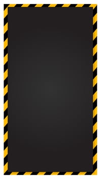 Warning frame images with strips vector