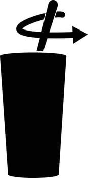 Stirring icon. Stir well style symbol. Stirring drink with spoon sign. Glass with spoon. flat style. vector
