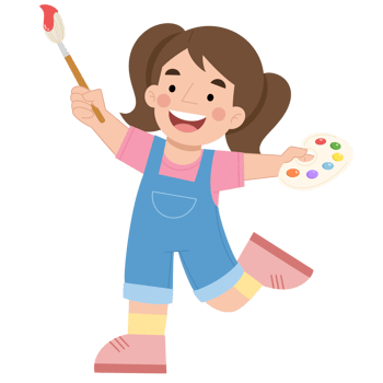 Girl painting illustration png