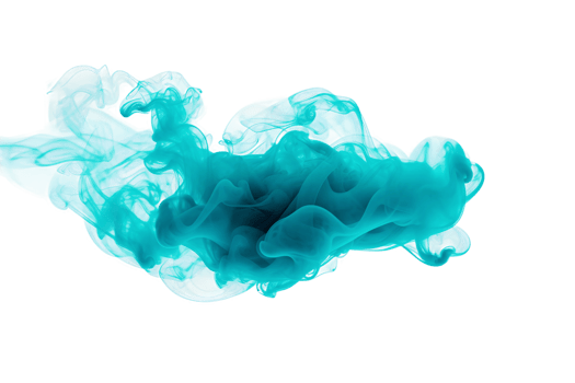 Cyan Smoke Cloud Design on transparent background. png