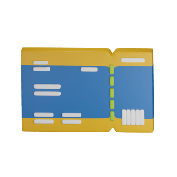 Boarding Pass 3D illustration png