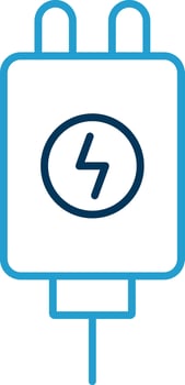 Adapter Line Blue Two Color Icon vector