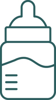 Baby Bottle Line Gradient Round Corner Icon vector