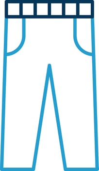Trousers Line Blue Two Color Icon vector
