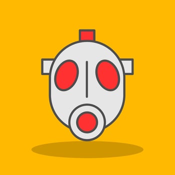 Gas Mask Filled Shadow Icon vector