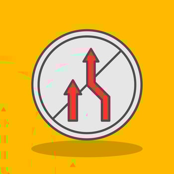 No Overtaking Filled Shadow Icon vector