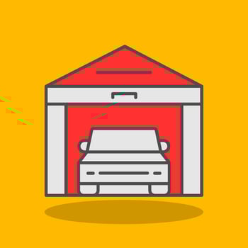 Garage Filled Shadow Icon vector