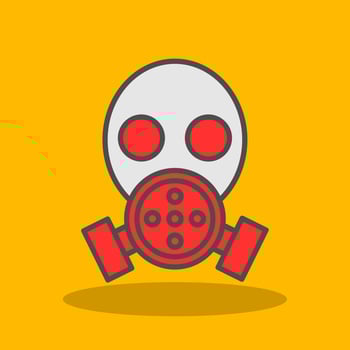 Gas Mask Filled Shadow Icon vector